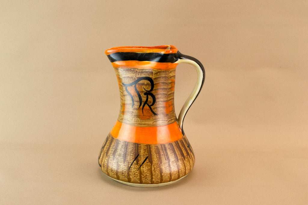 Painted ceramic water jug, English 1940s
