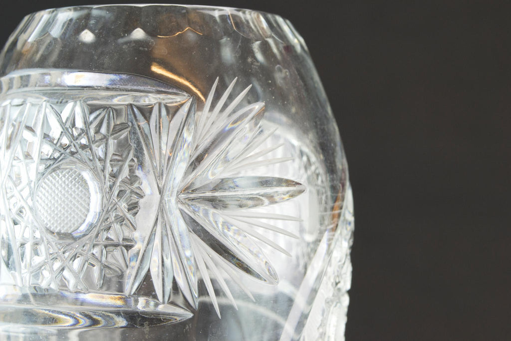 Cut glass thin vase