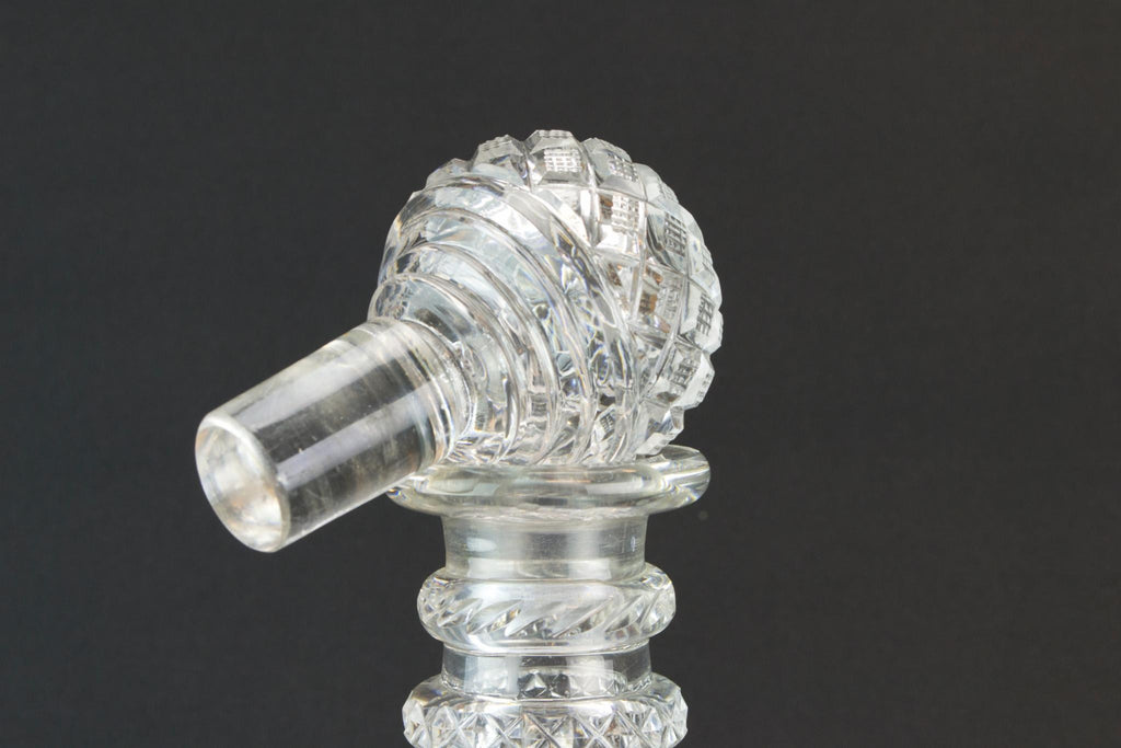 Cut glass barrel decanter, English mid 19th century