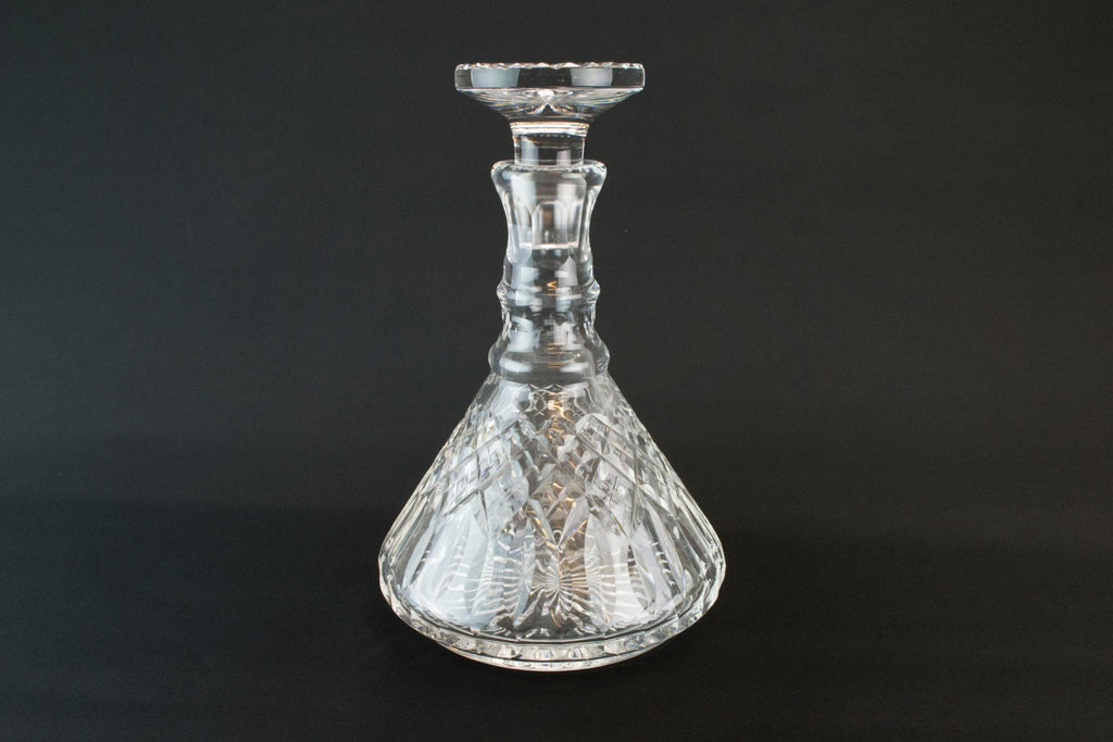 Cut glass English port and sherry decanter
