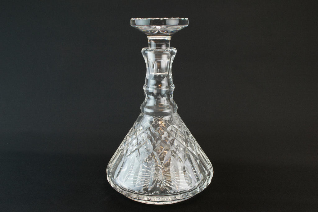 Cut glass English port and sherry decanter