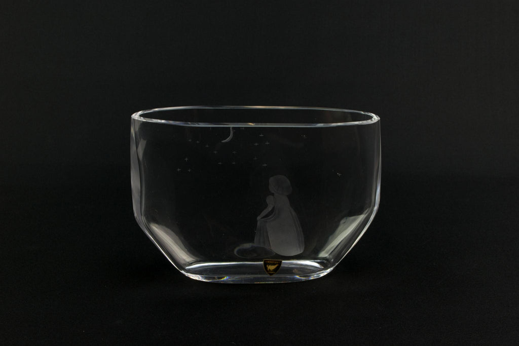 Orrefors girl and moon vase, Swedish 1960s