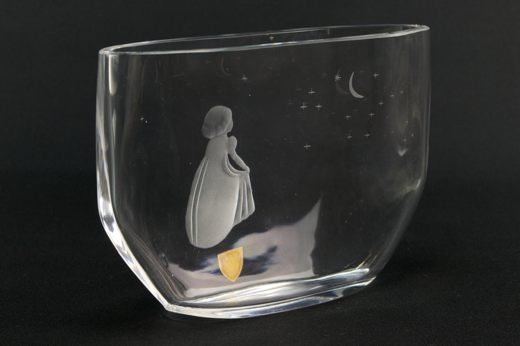 Orrefors girl and moon vase, Swedish 1960s