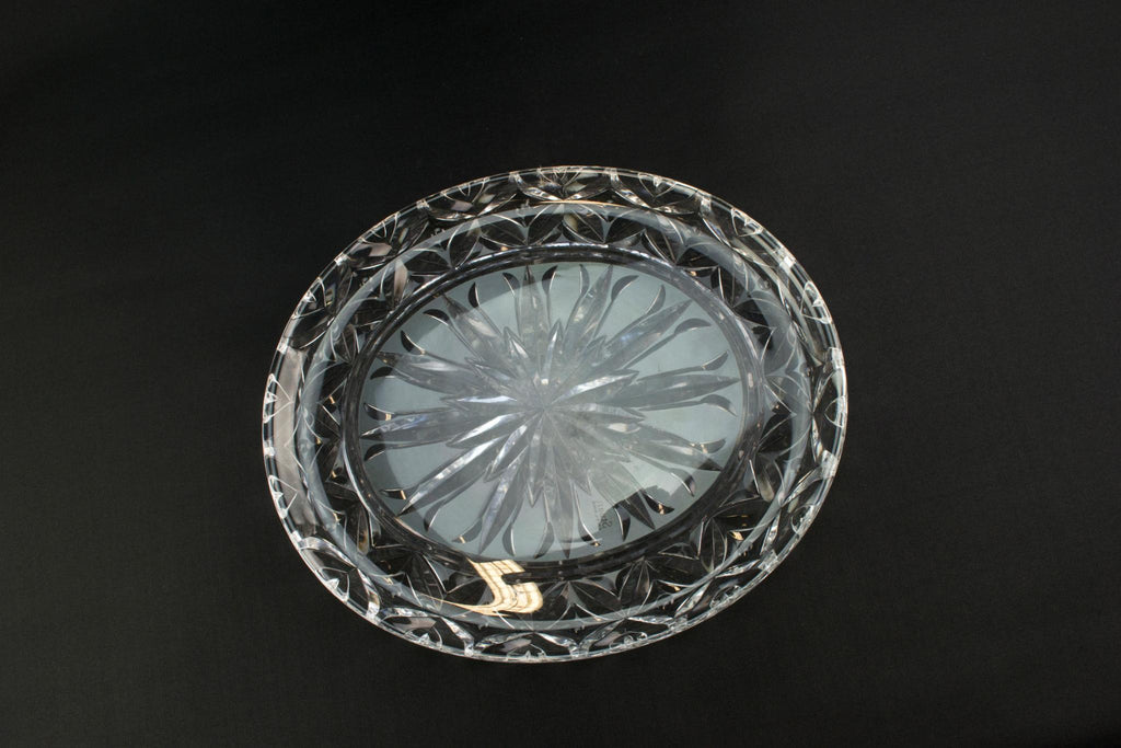 Cut crystal Stuart platter, English 1950s