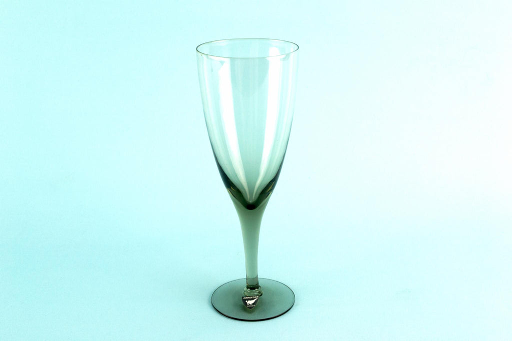 6 Orrefors Champagne glass flutes, Swedish 1970s