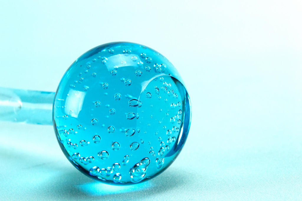 Small blue glass vase, Swedish 1960s