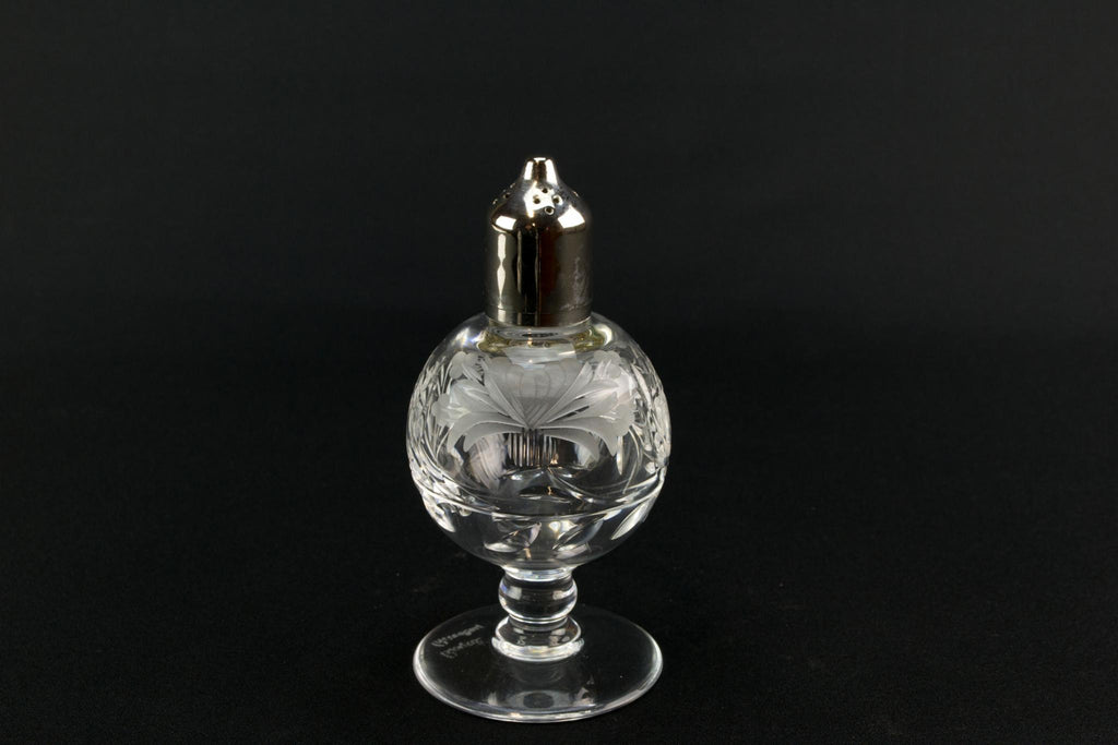 Cut glass salt shaker by Royal Brierley
