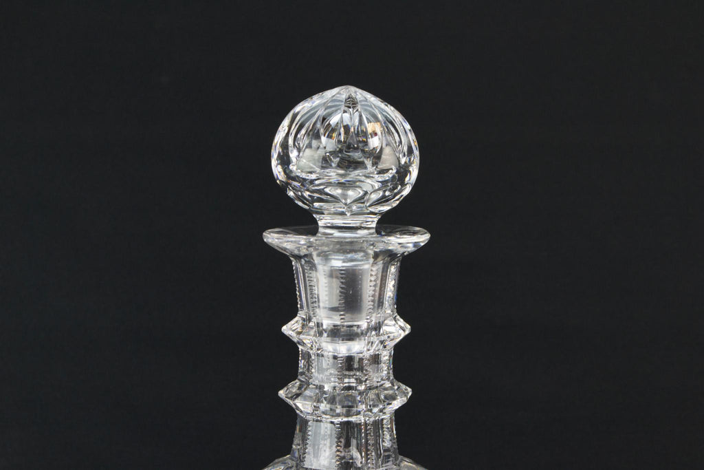 Sparkling cut glass decanter, English 1970s