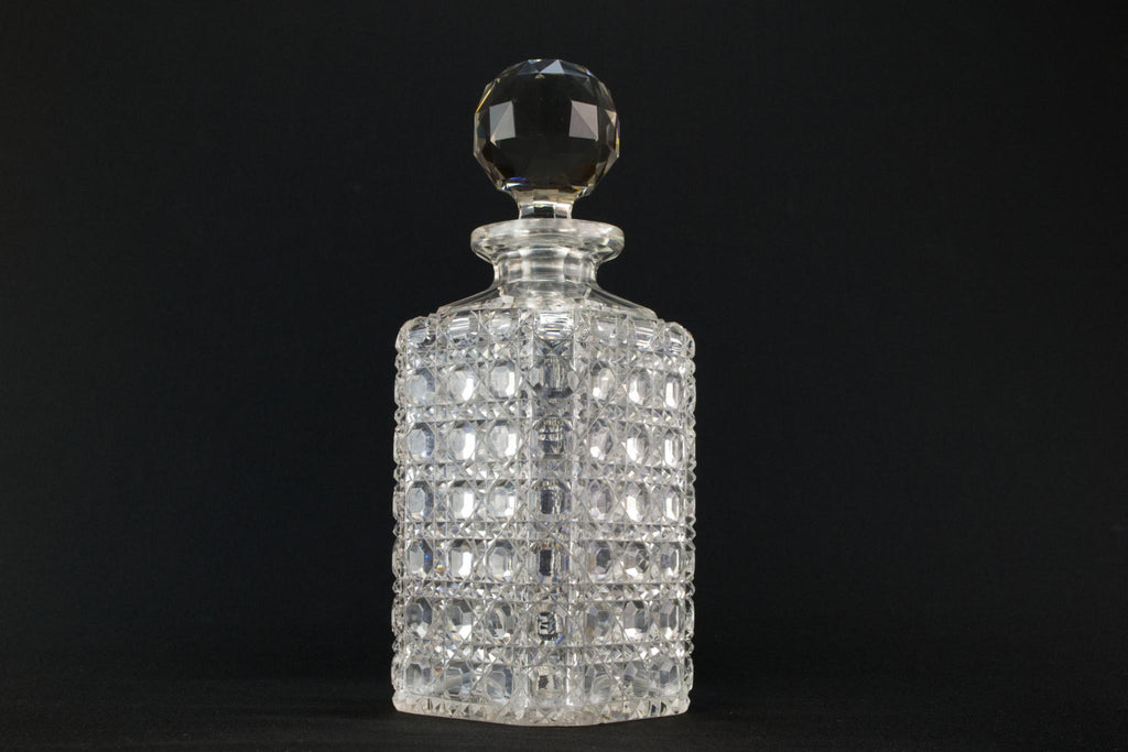 Square Whisky Decanter, English Early 1900s