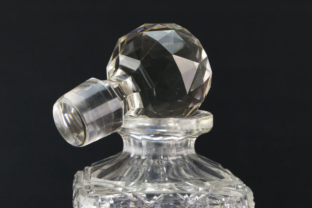 Square Whisky Decanter, English Early 1900s