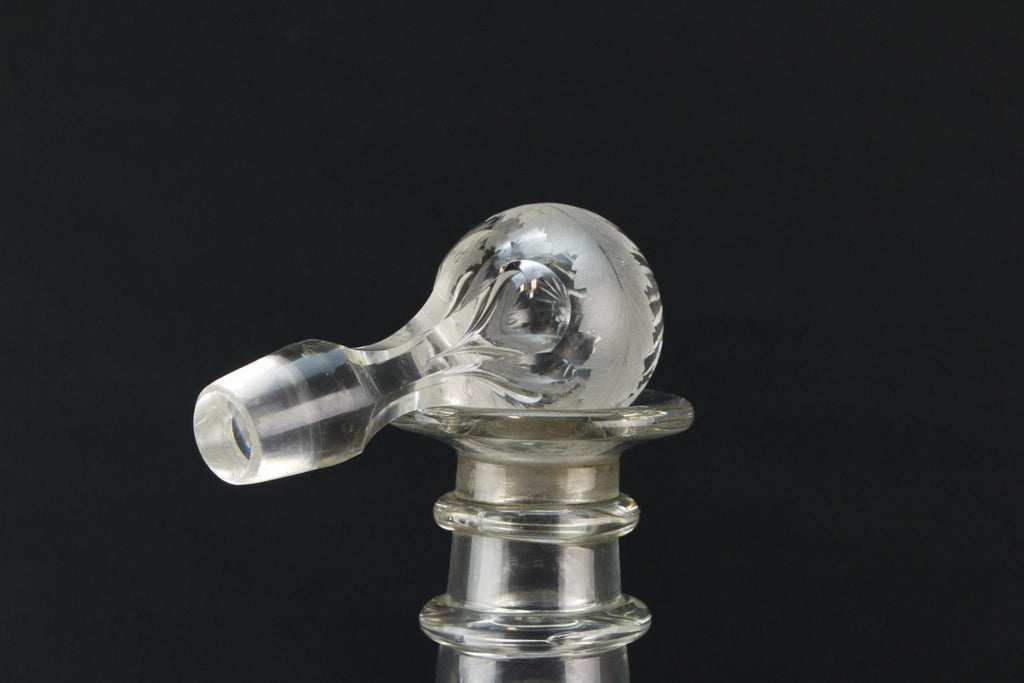 Cut glass barrel decanter, English mid 19th century