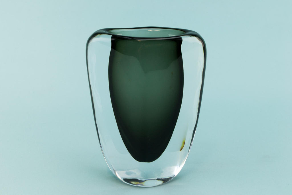Small Orrefors Nils Landberg glass vase, Swedish 1950s