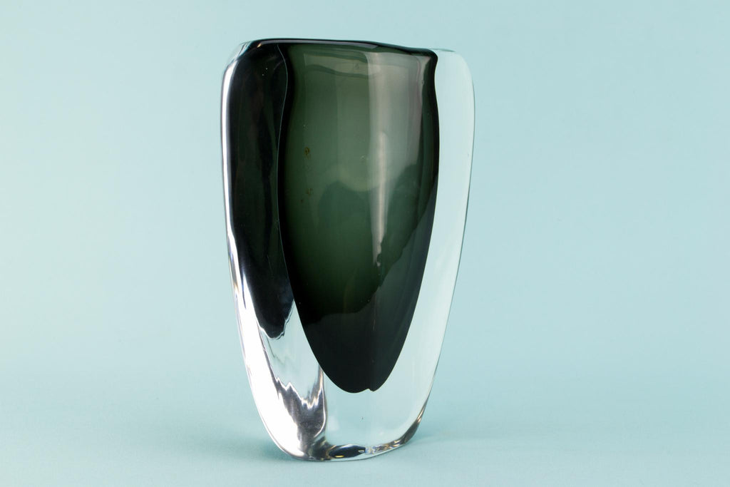 Small Orrefors Nils Landberg glass vase, Swedish 1950s