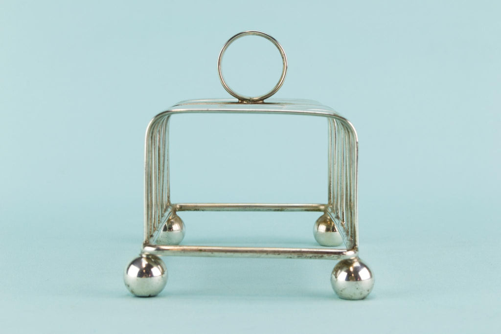 Silver plated Art Deco toast rack, English 1930s