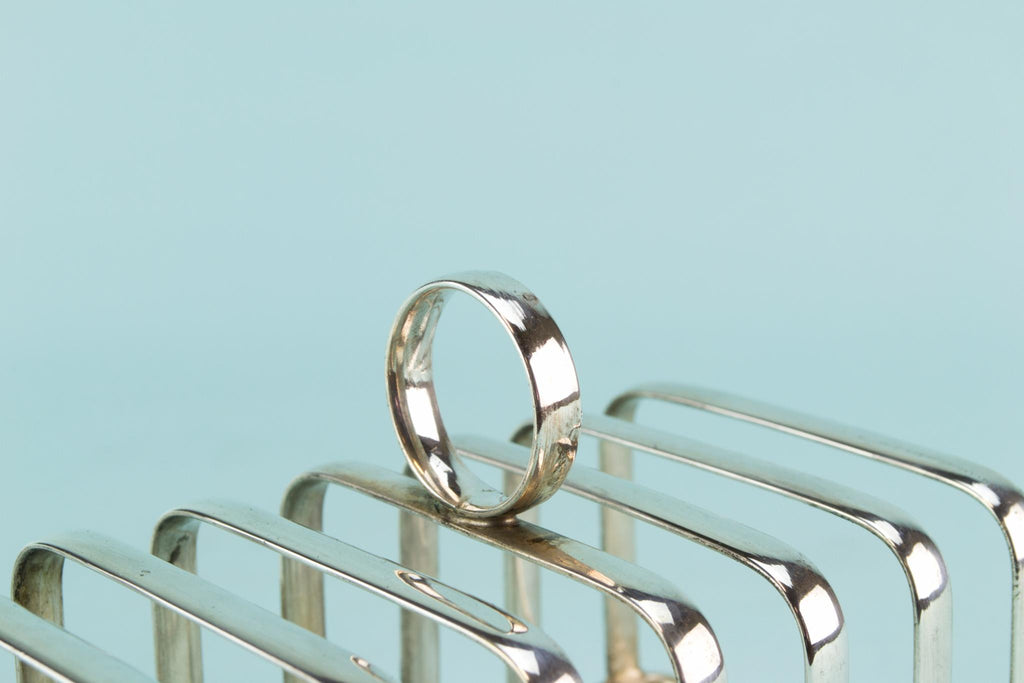 Silver plated Art Deco toast rack, English 1930s