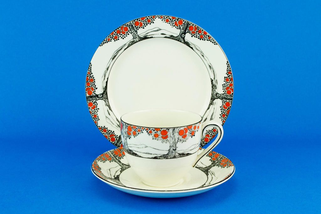 Orange Tree single tea set, English Art Deco 1920s