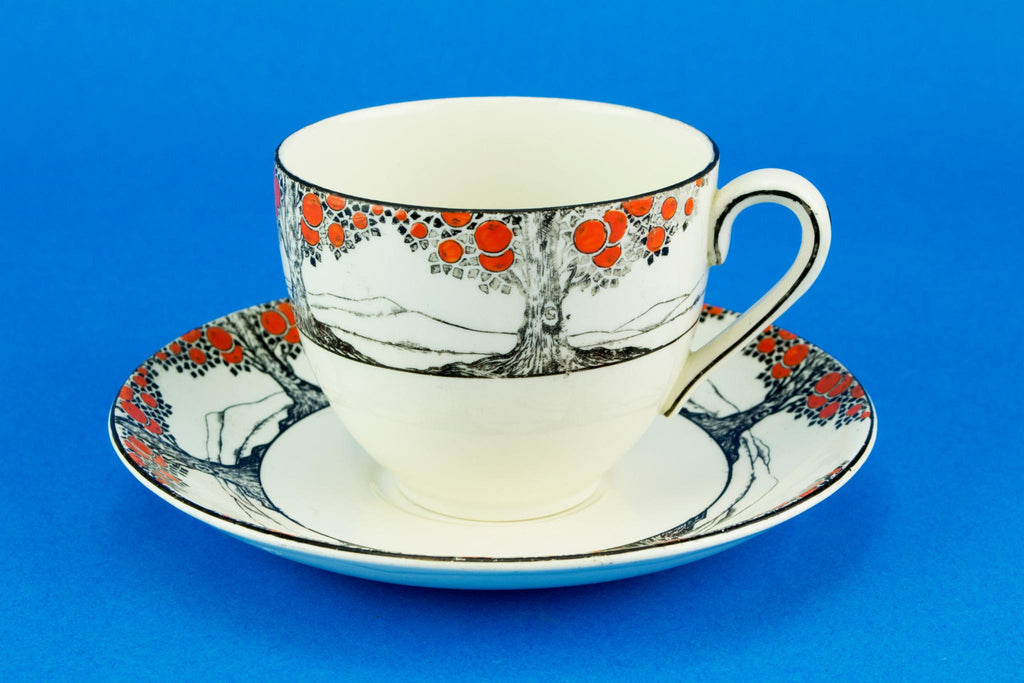 Orange Tree single tea set, English Art Deco 1920s