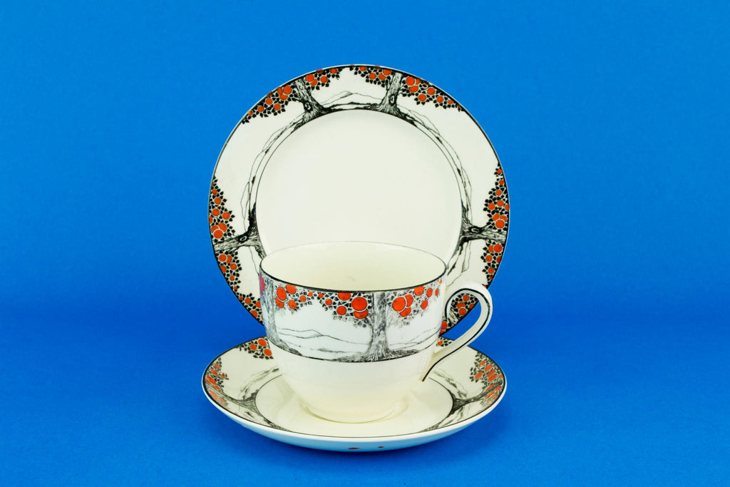 Art Deco Black & Orange tea set, English 1920s