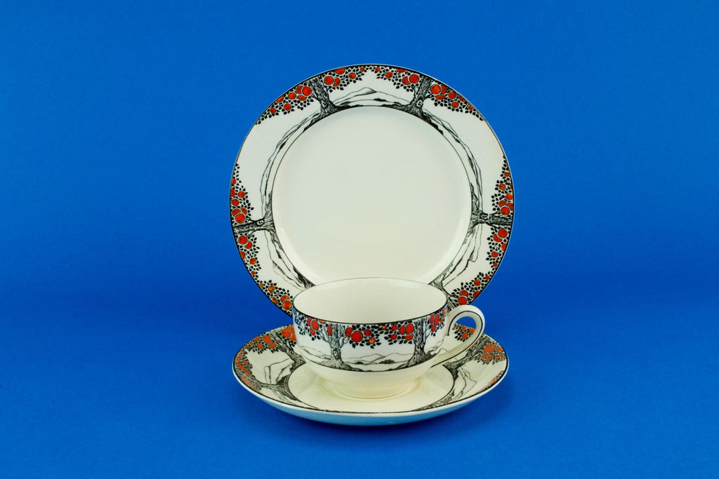Art Deco Black & Orange coffee set, English 1920s