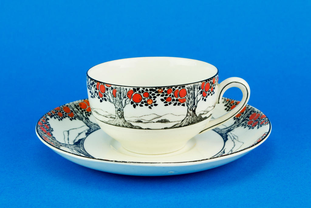 Art Deco Black & Orange coffee set, English 1920s