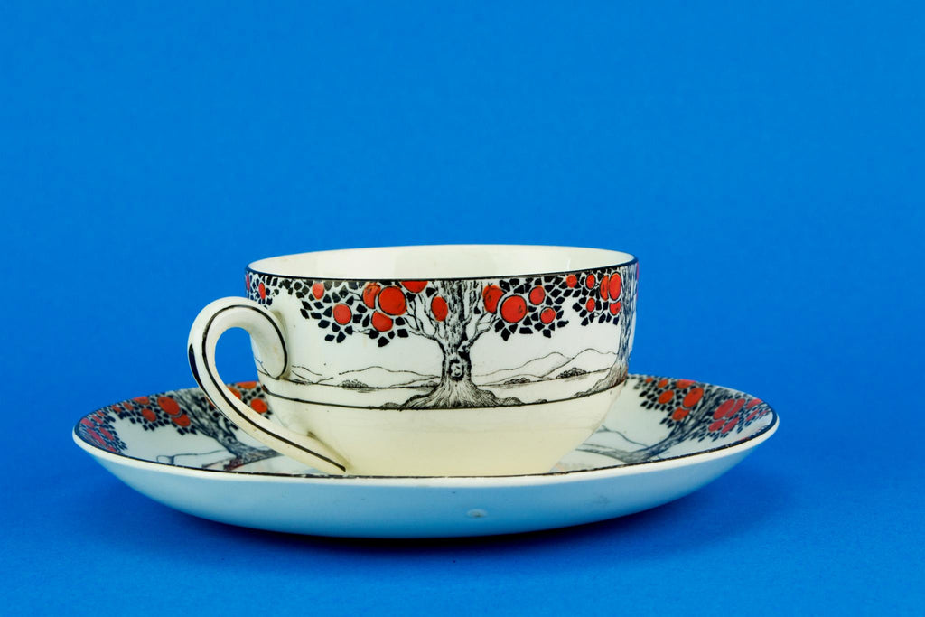 Art Deco Black & Orange coffee set, English 1920s