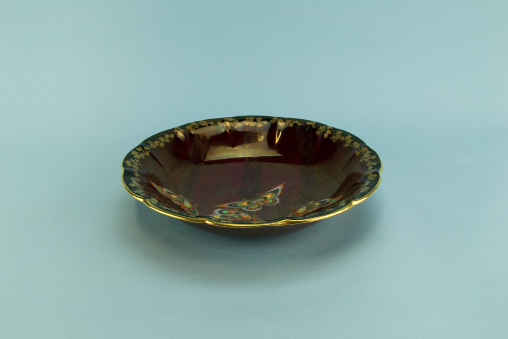 Red and gold Art Deco serving bowl, English 1930s