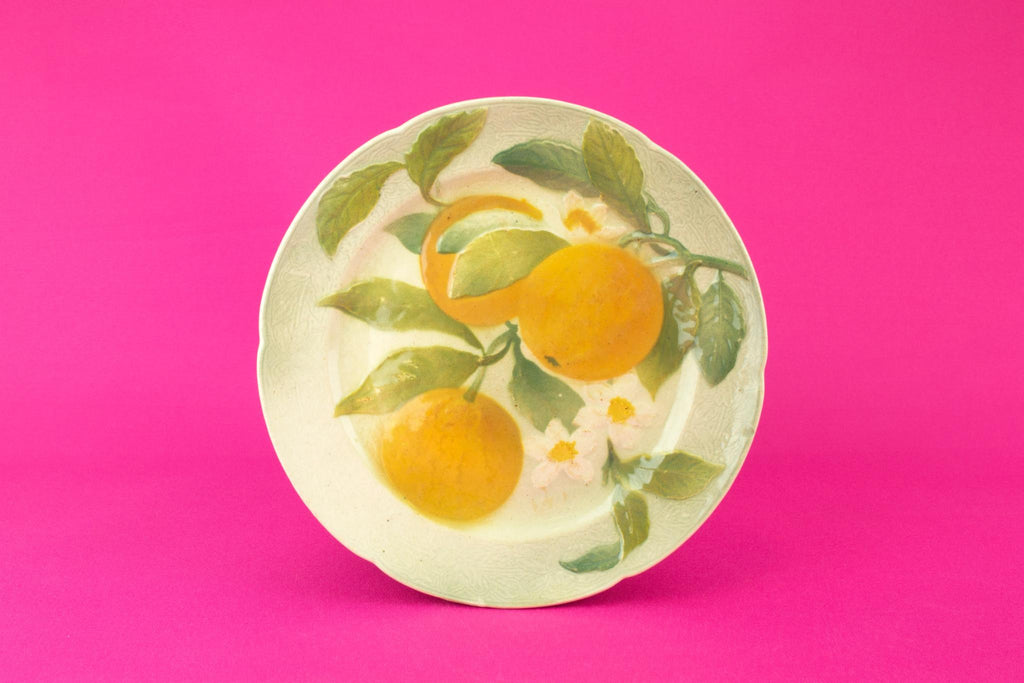 Majolica Oranges Dessert plate, French circa 1900