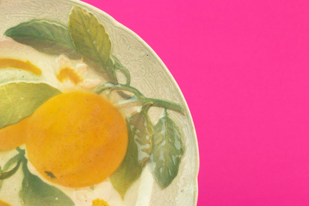 Majolica Oranges Dessert plate, French circa 1900