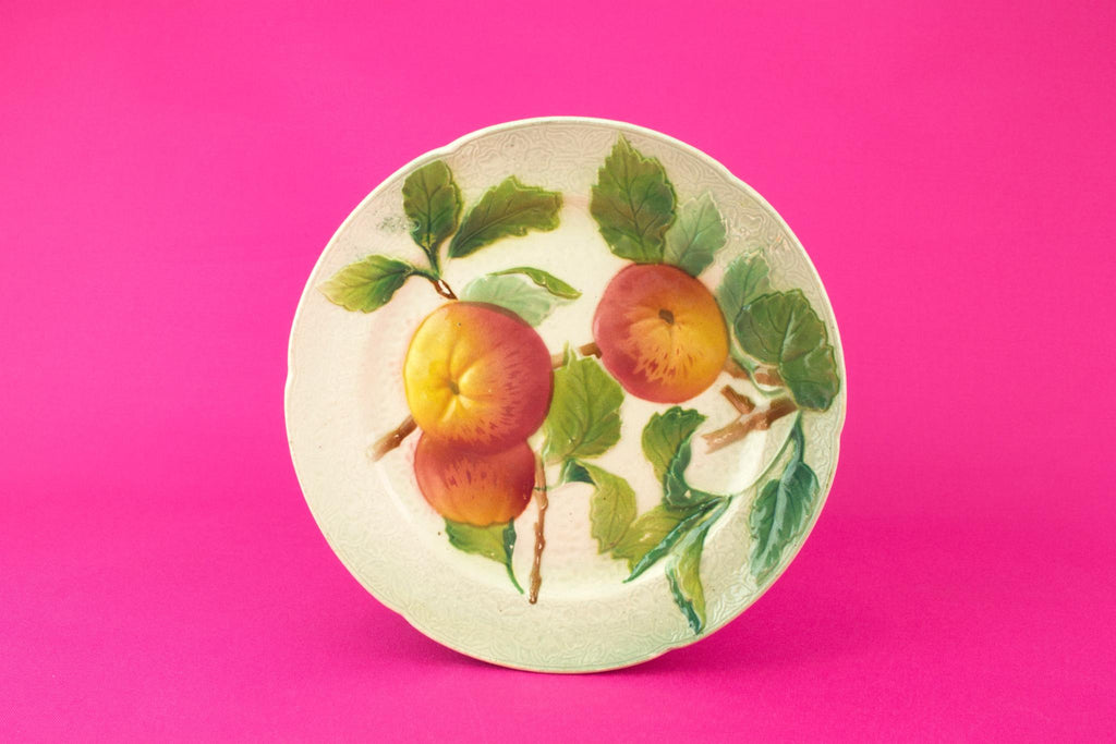 Majolica Apple Dessert plate, French circa 1900