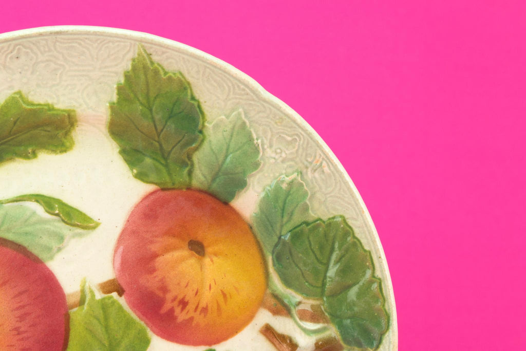 Majolica Apple Dessert plate, French circa 1900