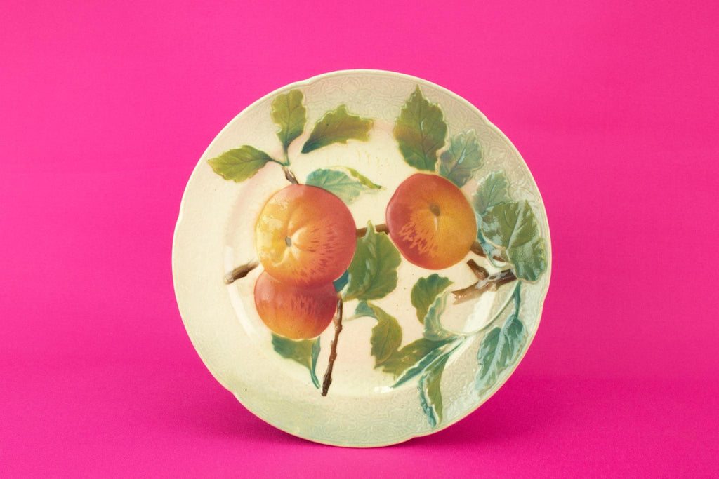 Apple design Majolica Dessert plate, French circa 1900