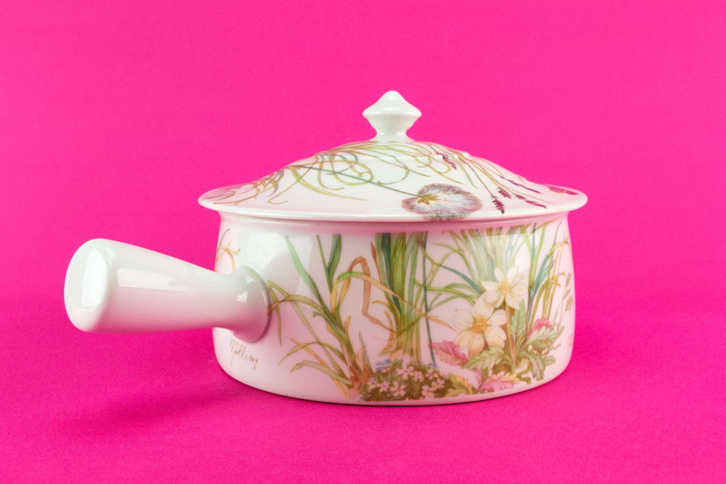 Porcelain casserole with handle, French Pillivuyt