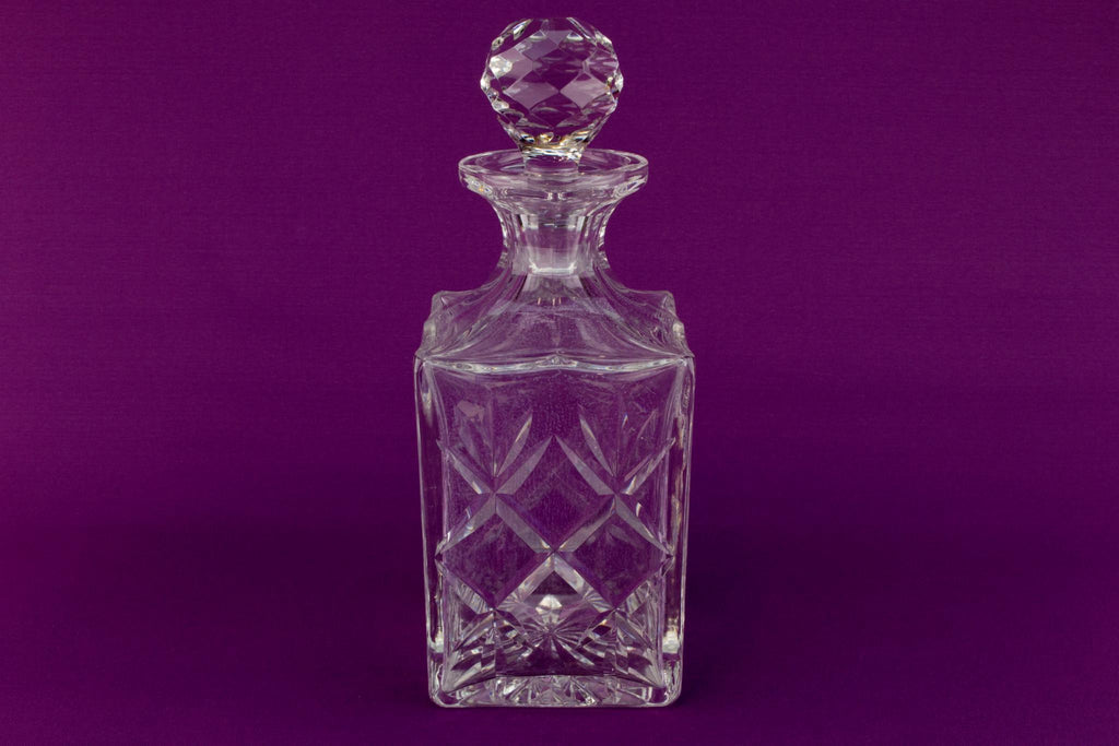 Webb Corbett square whisky decanter