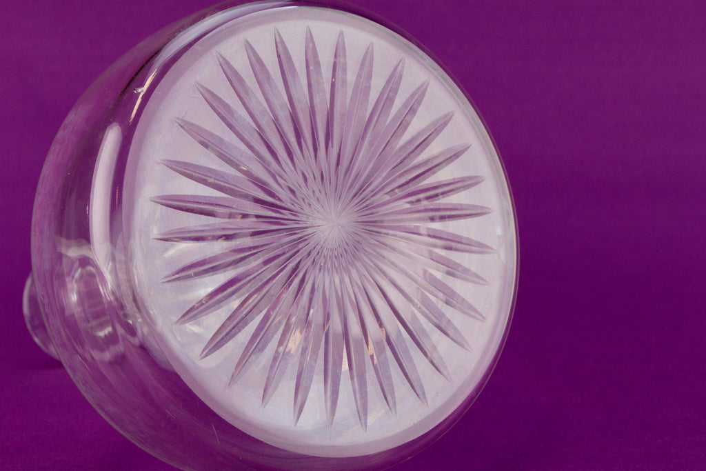 Cut glass wine decanter, English 1930s