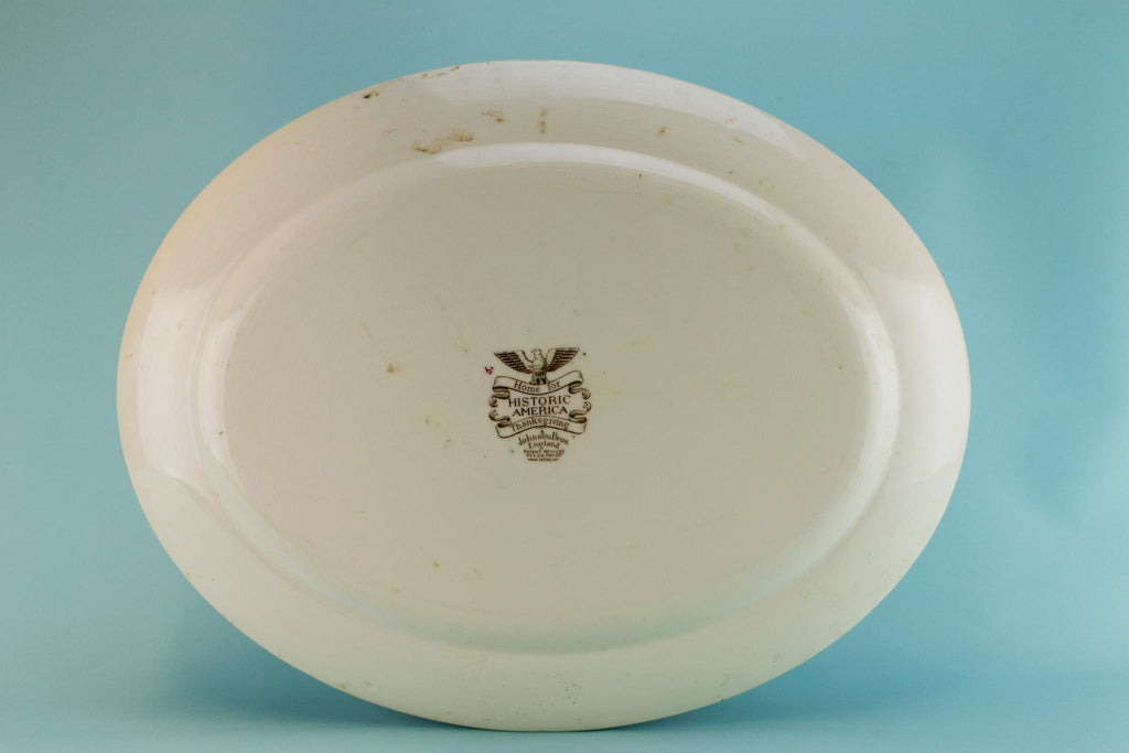 Large Thanksgiving turkey platter, English 1950s