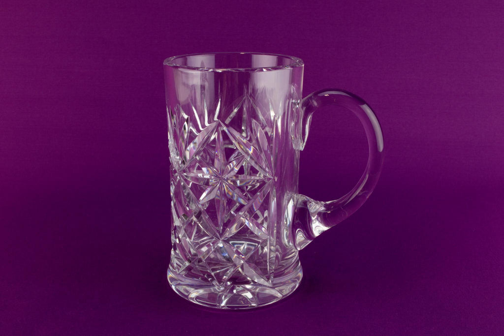 1 pint cut crystal glass beer tankard