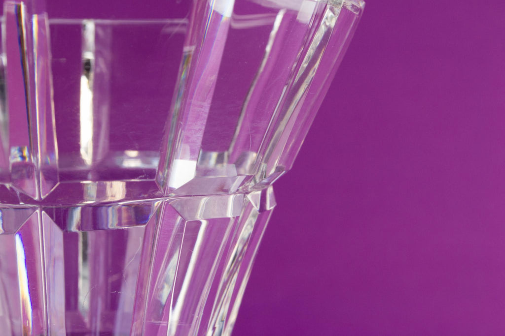 Cur crystal trumpet vase, English