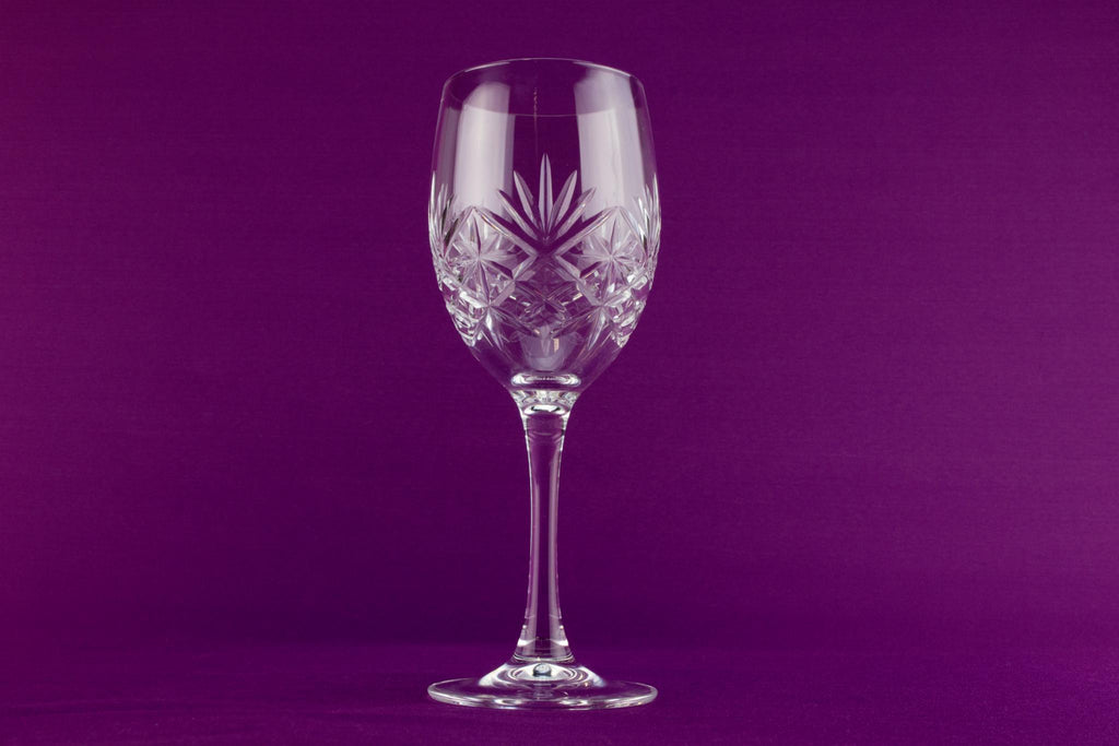 2 medium wine stem glasses