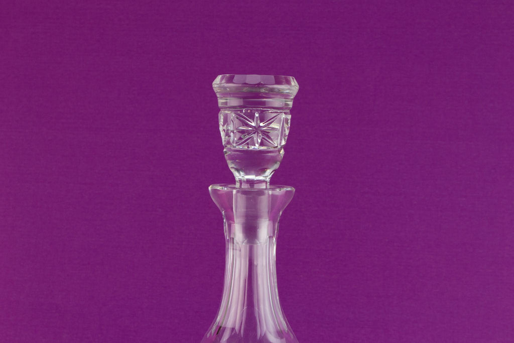 Tall mallet shaped cut glass decanter