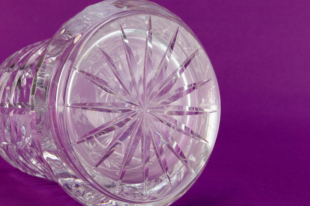 Tall mallet shaped cut glass decanter