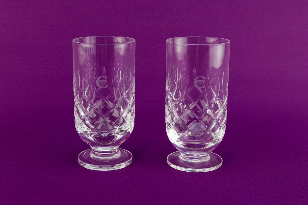 2 Royal Brierley crystal port glasses