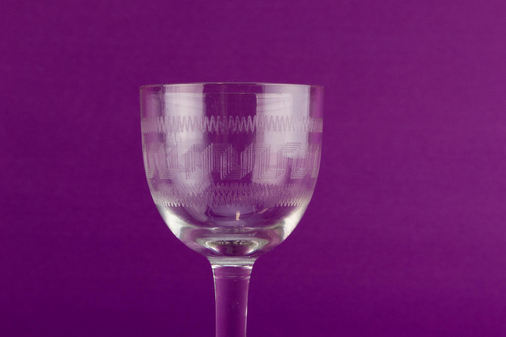 Harlequin set of 6 port glasses, English circa 1910