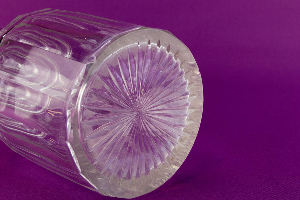 Nelson barrel cut glass decanter, English 1830s