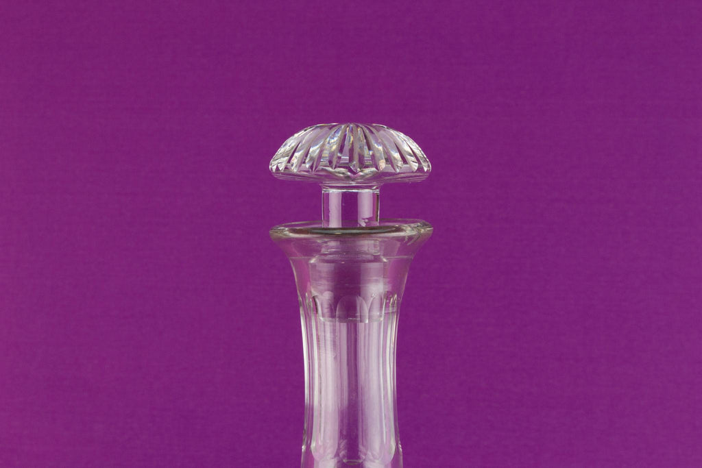 Globular glass wine decanter, English late 19th century