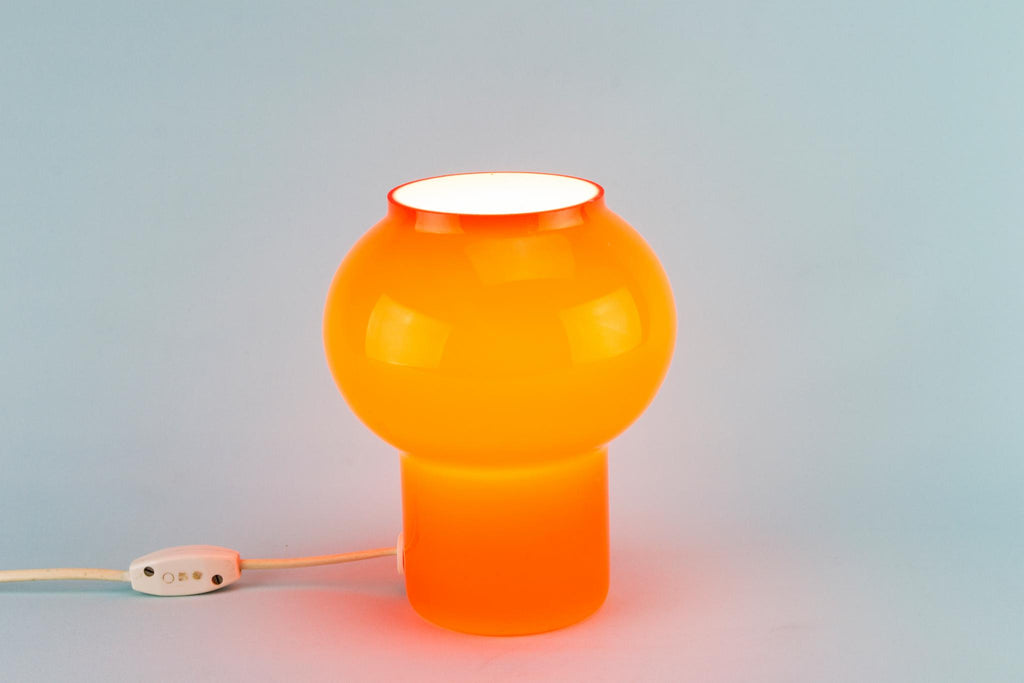 Orange glass Habitat lamp, English 1960s