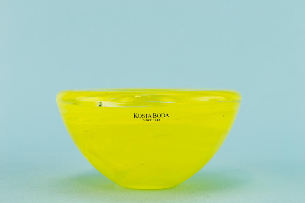 Kosta Boda yellow glass bowl