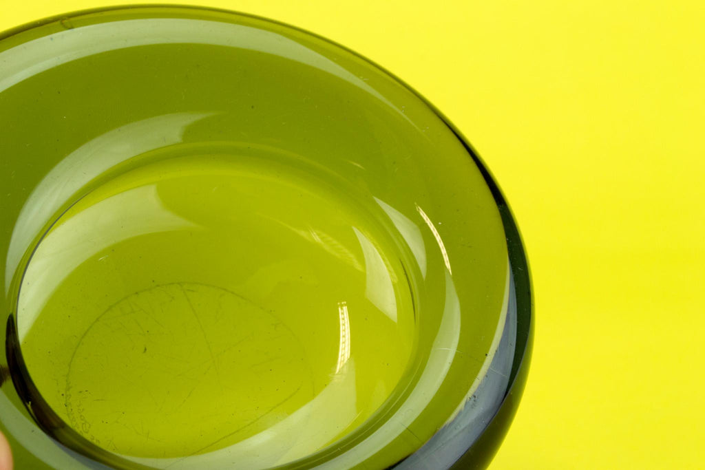 Holmegaard grey glass bowl, Danish 1950s