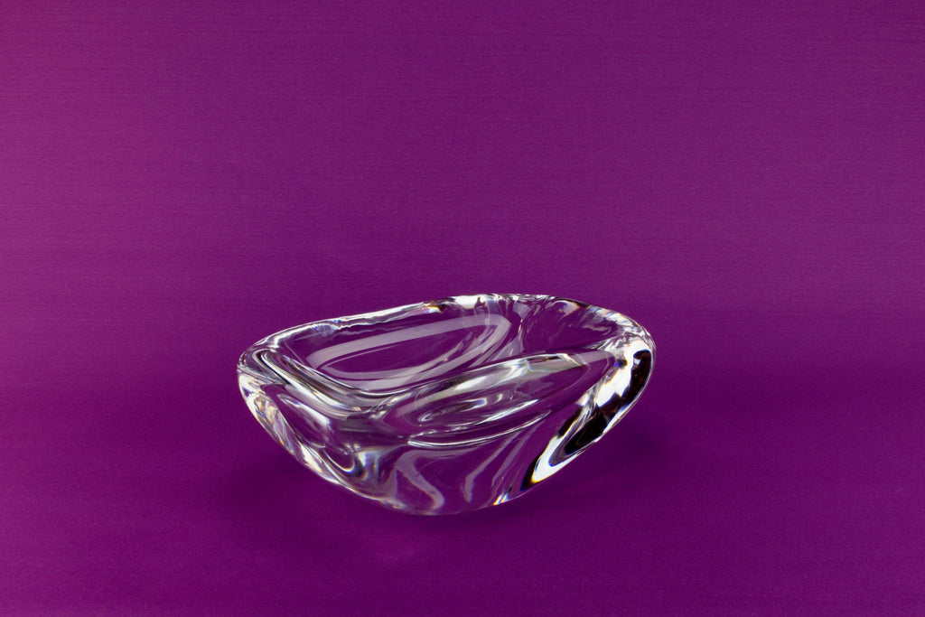 Orrefors heavy glass bowl, Swedish 1950s
