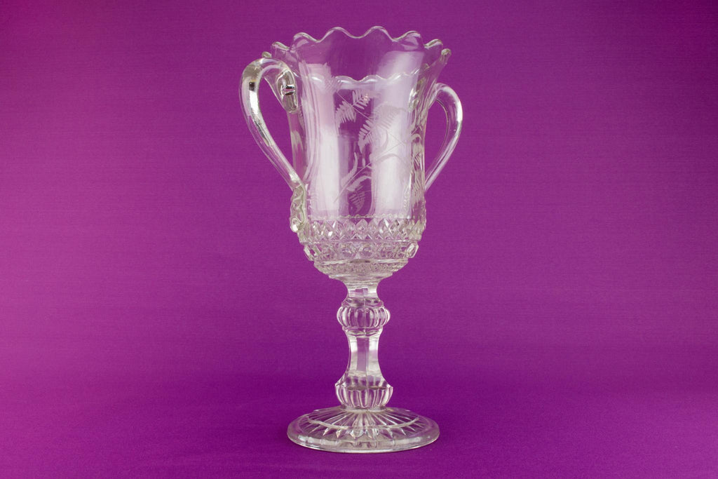 Large glass celery bowl, English late 19th century