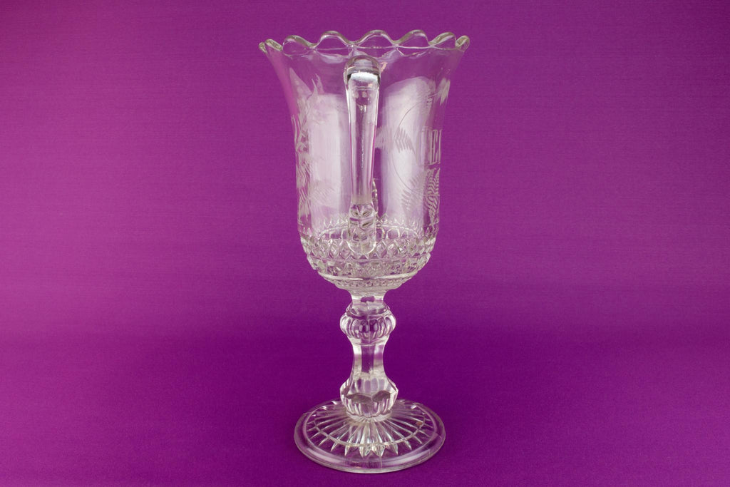 Large glass celery bowl, English late 19th century